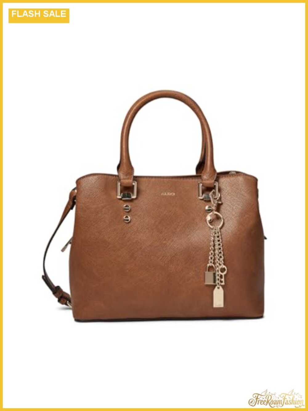 Spacious Synthetic Tote Bag with Shoulder Strap